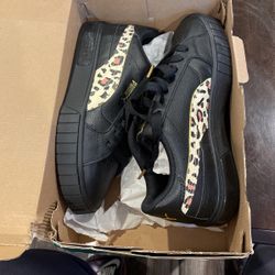 Puma Black Cali Star Leopard Size 7 1/2 Women 
