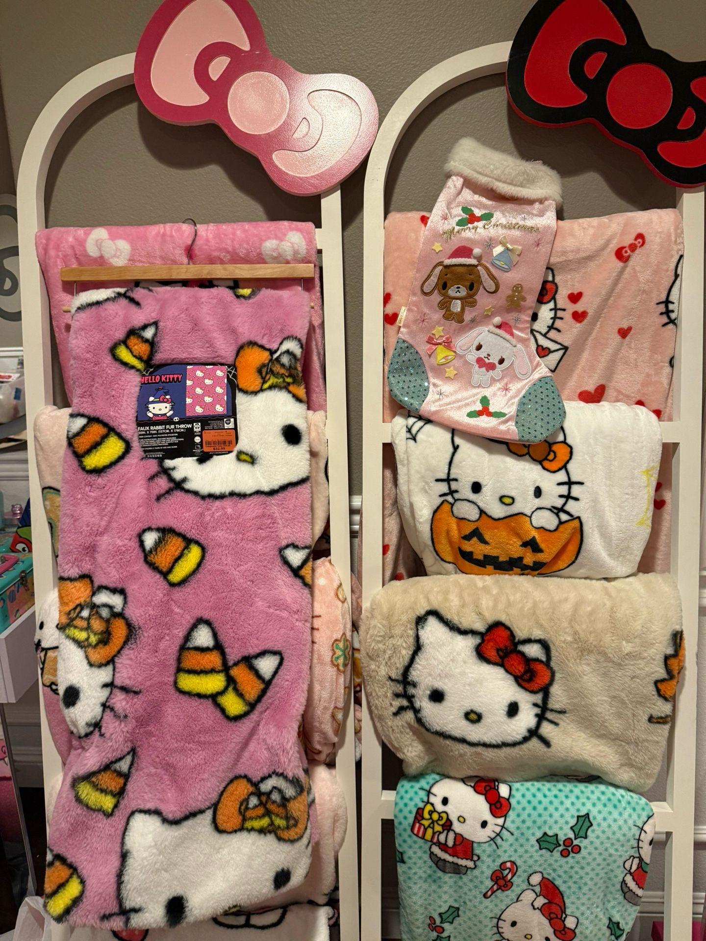 Hello kitty faux Fur Halloween Blanket New