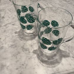 Martha Stewart 2.5 Quart Acrylic Pitcher w/Palm Leaf Design (NWT)