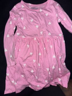 Cat & Jack Girls Pink Heart Print Dress