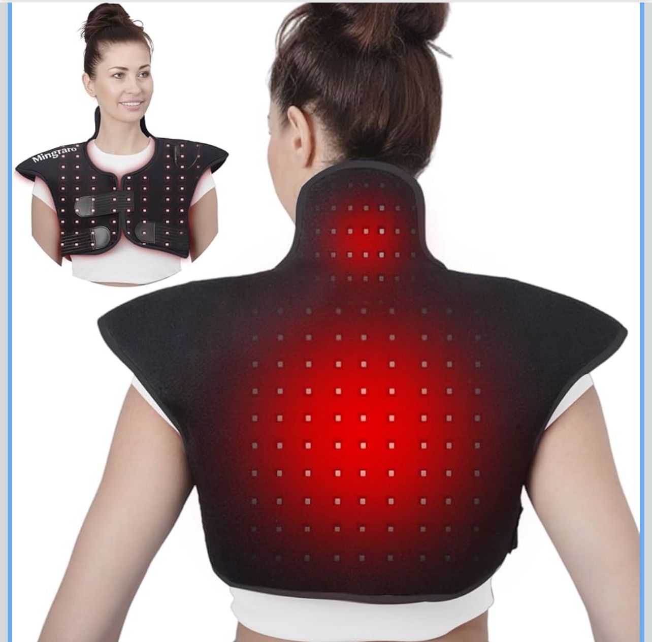 Red Light Therapy for Shoulder and Neck,Near Infrared Light for Body Upper Back,660nm&850nm Wearable Heating Red Light Therapy Pad for Muscle Pain Rel