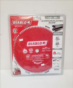 Diablo D1296ND saw blade is 12 inches with 96 teeth. This red carbide blade has a non-stick Perma-Shield coating and is designed for cutting aluminum,
