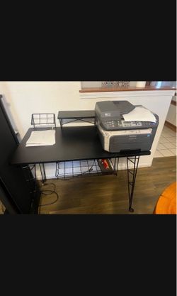 Black metal desk