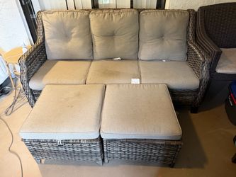 Patio couch with ottoman