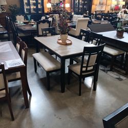 Paige Table With 4 Chairs And Bench 