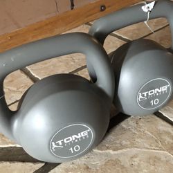 Brand New 10lbs Set Tone Fitness Kettlebells