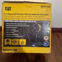 Caterpillar 14 Inch High Velocity, Pedestal Drum Air Circulator