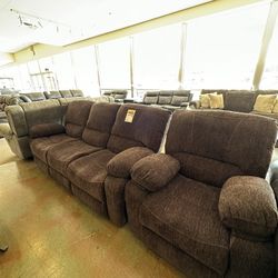 Brown Recliner Sofa & Chair 