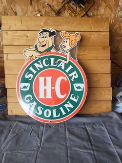 Flintstones H-C Sinclair Reproduction Metal Sign 16"×9"