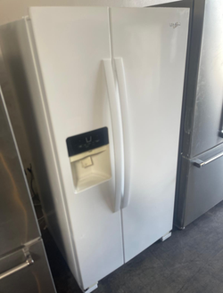 Whirlpool Side‑by‑Side Fridge – White, Ice/Water Dispenser