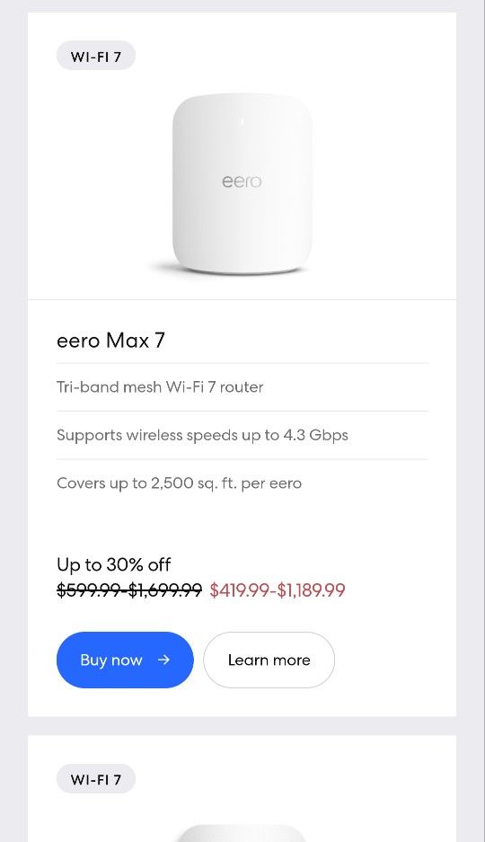 EERO MAX 7 New In Boxes Highspeed Mesh Router 