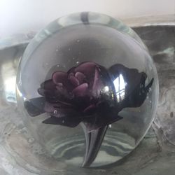 Beautiful Dark Lavender Paper Weight Flower 