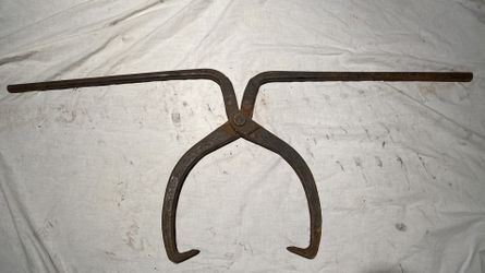 2 Man Railroad Tie Log Carrier Tongs Logging Blacksmith Ice tongs Landscape