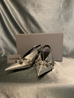 BALENCIAGa slingback Silver Studded Pumps