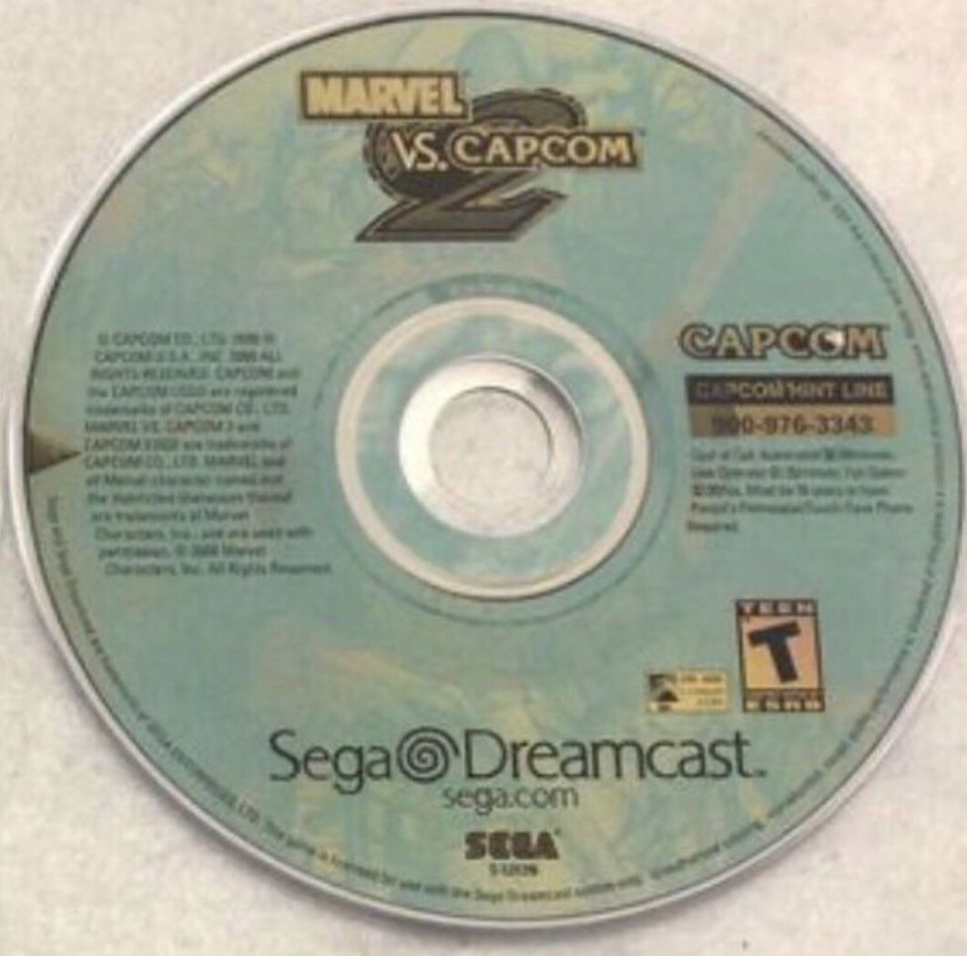 DoSEGA Dreamcast Marvel Vs Capcom 2 MVC2 Sega Dreamcast Back Up Game from The Original Artwork On Disc + 1 KOF on Regular CD-R 