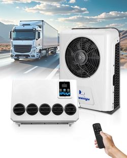 (See description) Treeligo 12V Truck Air Conditioner, 12000 BTU Fast Cooling Air Conditioner, 12 Volt Mini Split AC Unit for Camper, RVs, Harvesters, 