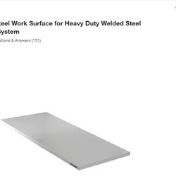 56 in. Stainless Steel Work Surface for Heavy Duty Welded Steel Garage Storage System