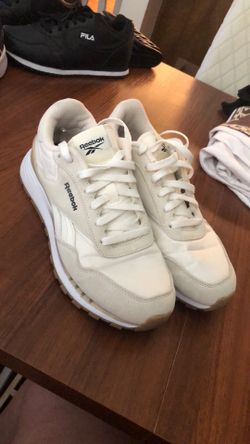 Tan Reebok retro shoes