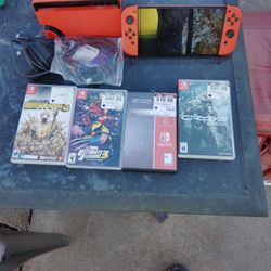 Nintendo Switch With Four Games And Docking Port