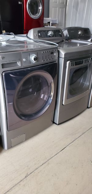 Photo Washer & dryer electric super capacuty steam cycle works great warranty available