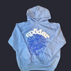 Light Blue Spider Hoodie Size Medium SHIP ASAP 