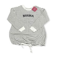 Women's Tie Waist Maternity Sweatshirt - Isabel Maternity -White/Black -XS -S501