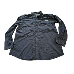 Magellan Outdoors Vented Fish Gear Black Shirt Relaxed Fit Men SZ L Long Sleeve 