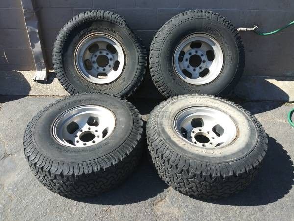 Mag slot 8 lug 16.5x9.75 inch rims. Dodge Ford Chevy