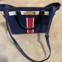 Blue office/shopping tote bag