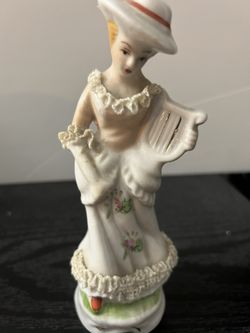 Girl With Harp Statue