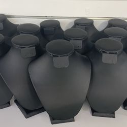 15 Pcs Faux Leather Display Necklace 7x6”