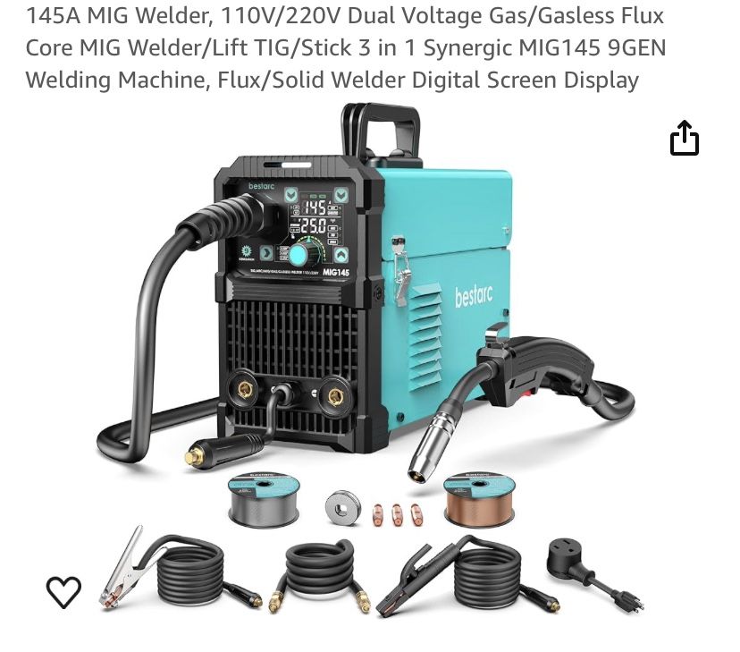 Bestarc 145A MIG Welder 110v/220v