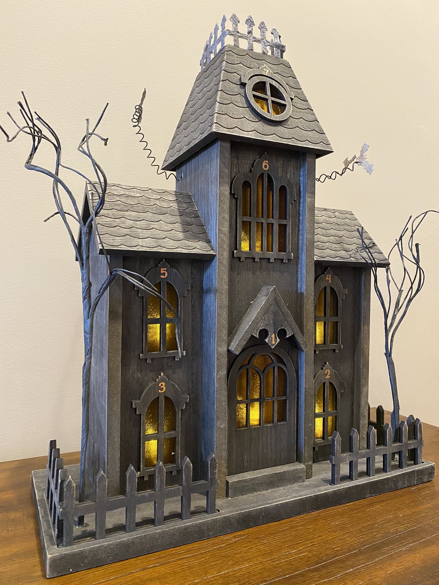 RARE Target Threshold Halloween Advent Countdown Wooden Black Haunted House