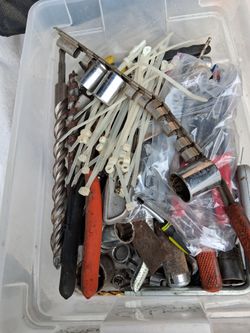 Tote of random tools.     Free