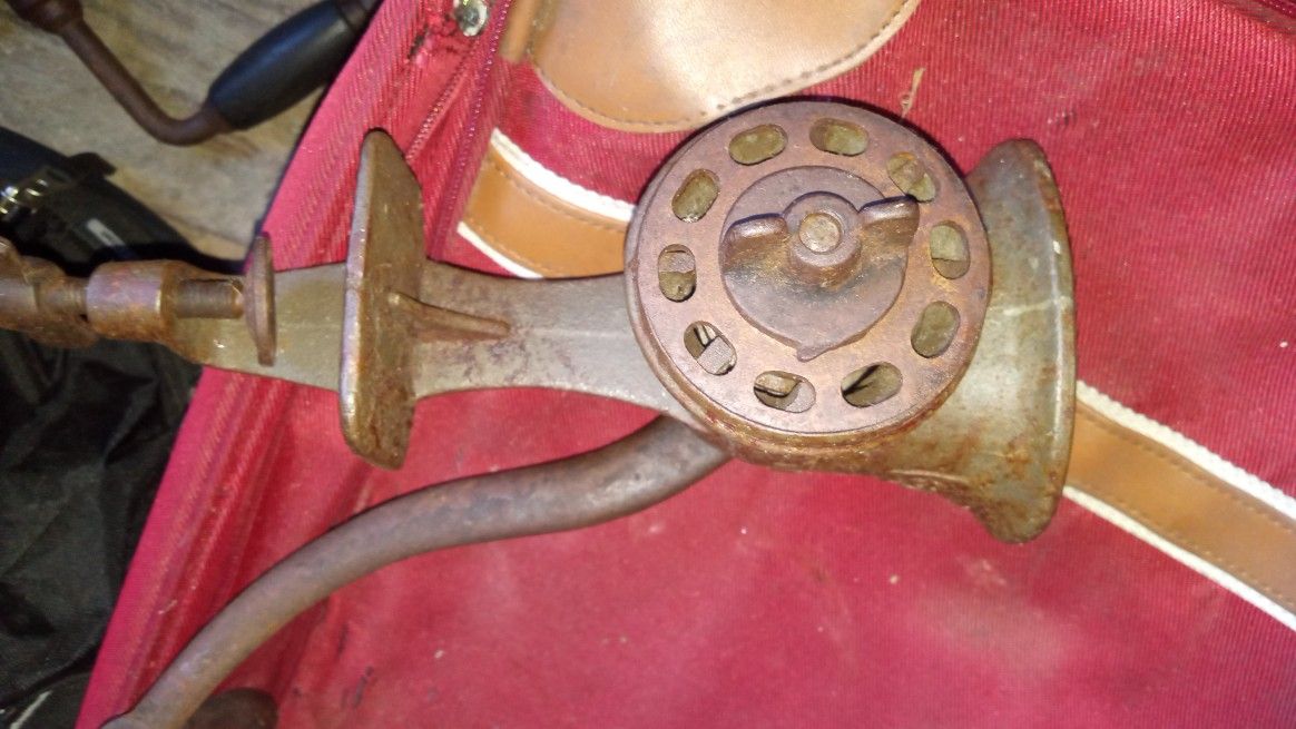 Antique Meat Grinder With Table Mount