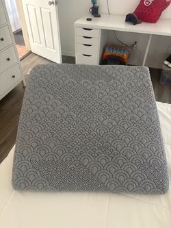 Gray Quilted Square Floor Cushion
