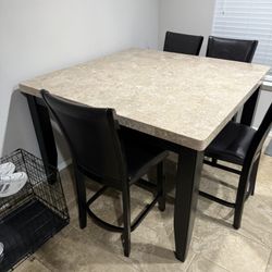 Marble Dining Room Table & Chairs