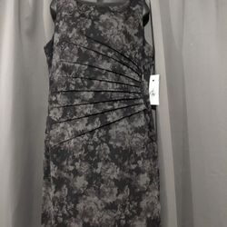 Black And Gray Floral Dress (Sz 14)