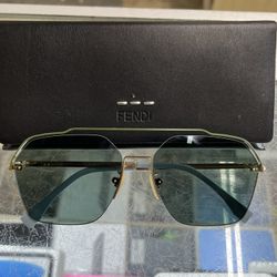 FENDI FF M0032/S T4 Glasses, GOLD/GN GREEN, 61 Men Sunglasses Shades Aviator