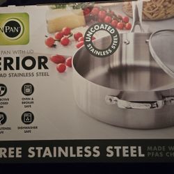 5 quart stainless steel saute pan with lid 