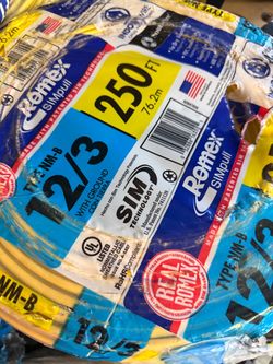 Romex wire 12/3 250ft copper cable new roll