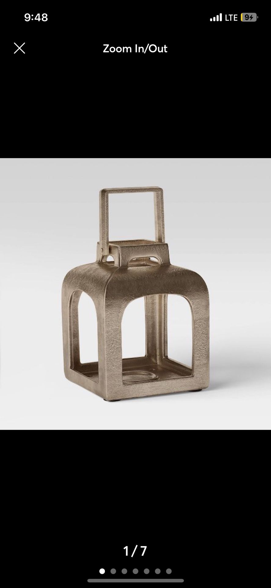 Cast Metal Outdoor Lantern Pillar Candle Holder Gold - Smith & Hawkenâ„¢