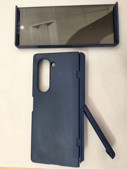 ​Z Fold 6 Case w/ Privacy Screen Protector, MagSafe & Kickstand - Navy Blue