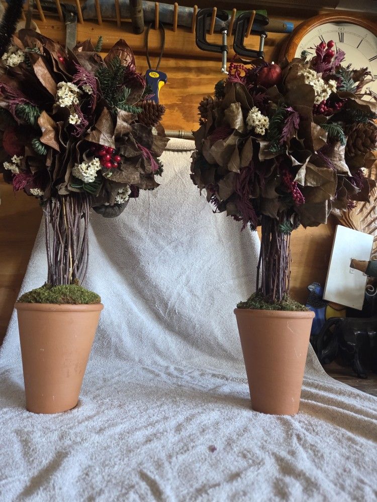 Christmas Topiaries- Set Of 2