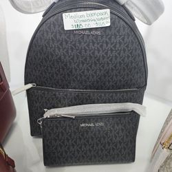 MK Backpack Med & Matching Wristlet