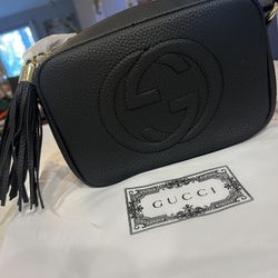 Black Leather GG Purse