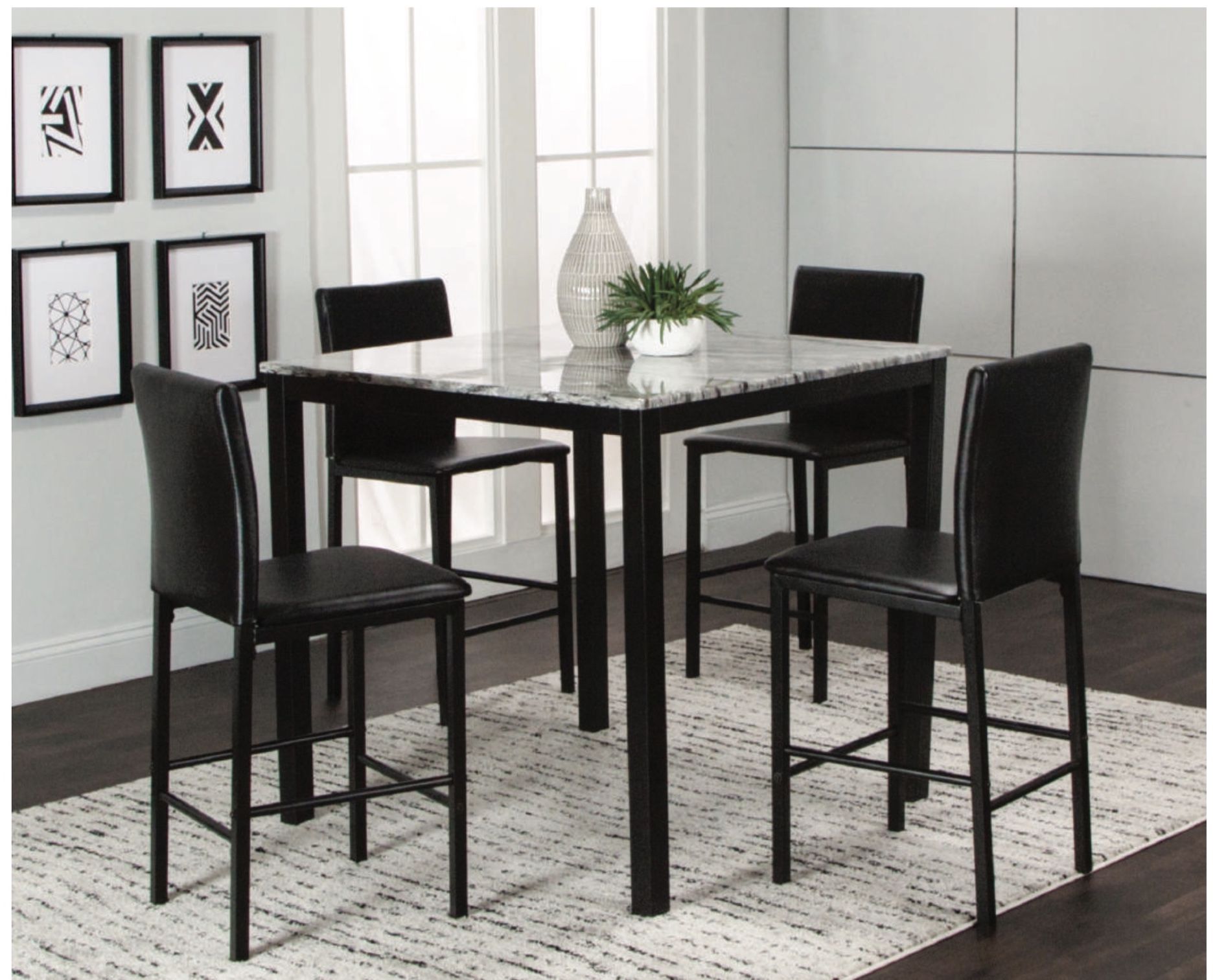 NEW JULIE DINNER TABLE PUB SET WITH 4 CHAIRS ALL NEW