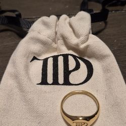 Taylor Swift Official Merch TTPD The Tortued Poets Department size 10 Ring comes with small TTPD drawstring pouch