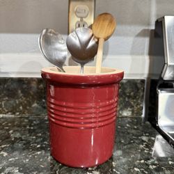 Pampered Chef Stoneware Utensil Crock Holder – Made in USA – Set of 2