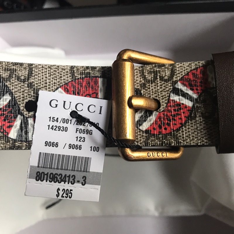 Gucci Belt Supreme Kingsnake Brown in Canvas with Gold-tone - US